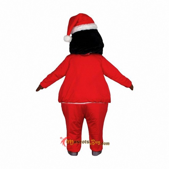Black Santa Mascot Costume Cosplay