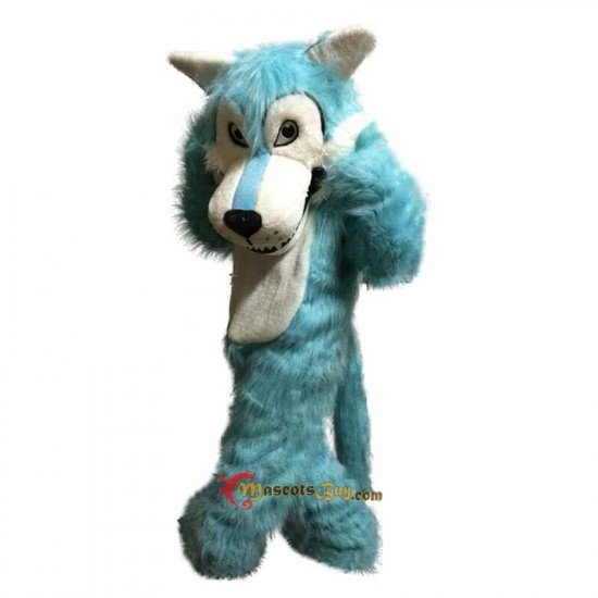 Blue big mouth Wolf Mascot Costume Cosplay