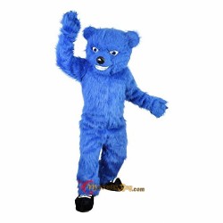 Blue Long Hairy Bear Mascot Costume Cosplay