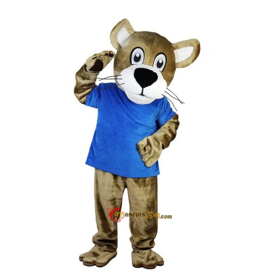 Blue Vest Wild Cat Mascot Costume Cosplay