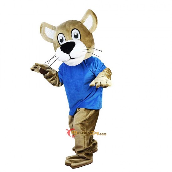 Blue Vest Wild Cat Mascot Costume Cosplay
