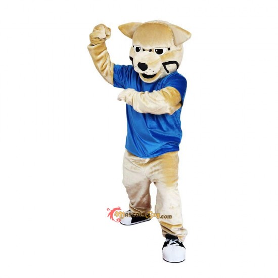 Blue Vest Wild Cat Leopard Mascot Costume Cosplay