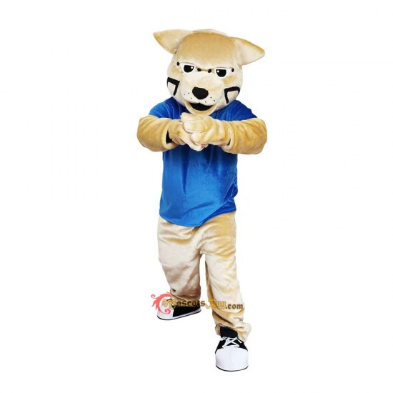 Blue Vest Wild Cat Leopard Mascot Costume Cosplay