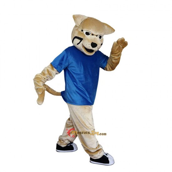 Blue Vest Wild Cat Leopard Mascot Costume Cosplay