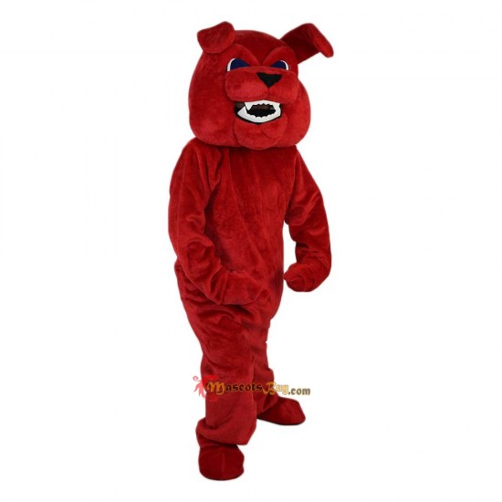 Cartoon Red Bulldog Fierce Vicious Dog Mascot Costume Cosplay