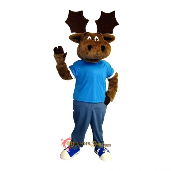 Friendly Moose Mascot Costume Cosplay