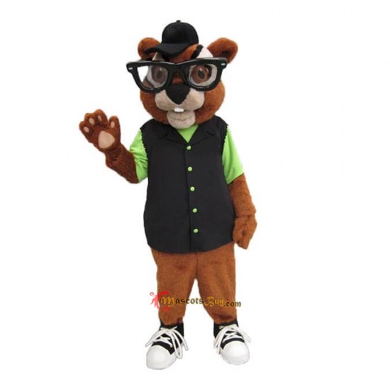 Glasses Handsome Chipmunk Mascot Costume Cosplay