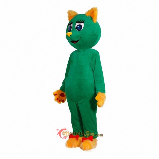 Green Cat Mascot Costume Cosplay