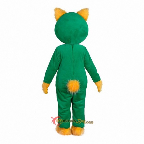 Green Cat Mascot Costume Cosplay