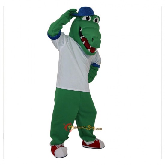 Green Crocodile Alligator Crocodilian Cayman Caiman Mascot Costume Cosplay