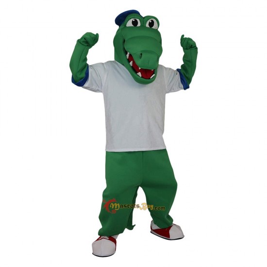 Green Crocodile Alligator Crocodilian Cayman Caiman Mascot Costume Cosplay