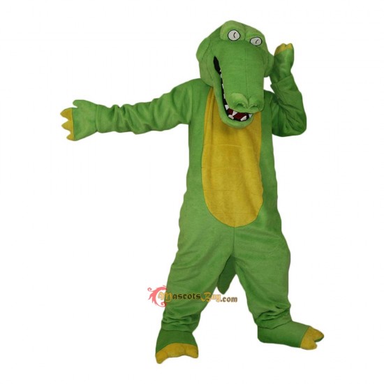 Green Crocodile Alligator Crocodilian Cayman Caiman Mascot Costume Cosplay