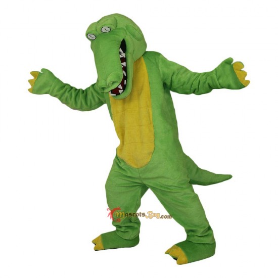 Green Crocodile Alligator Crocodilian Cayman Caiman Mascot Costume Cosplay