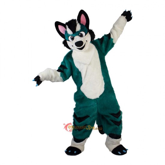 Green Fox Dog Husky Mascot Costume Cosplay