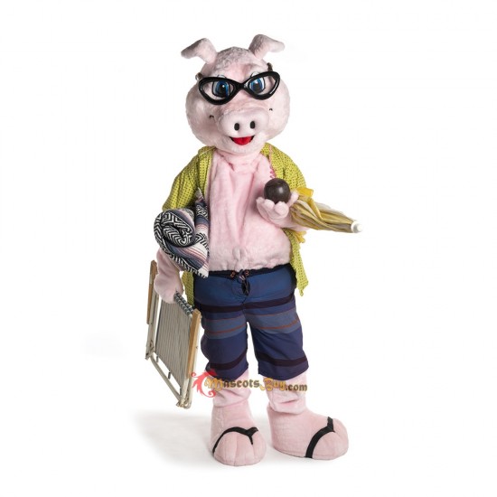 Handsome Swimming Pig Mascot Costume Cosplay