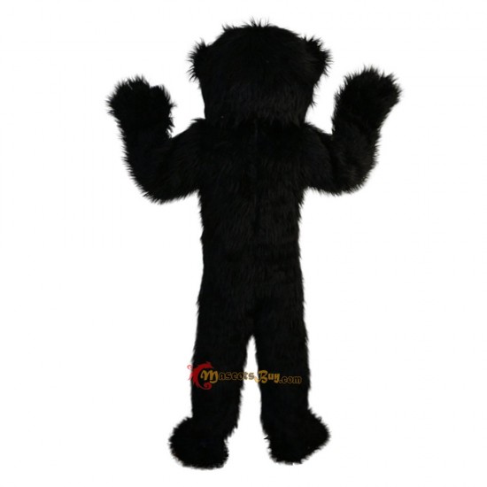Long Hair Black Bear Mascot Costume Cosplay