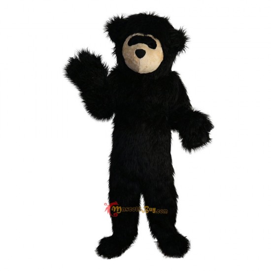 Long Hair Black Bear Mascot Costume Cosplay