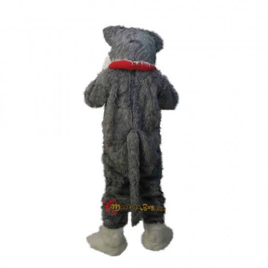 Long-Haired Grey Husky Wolf Mascot Costume Cosplay