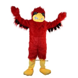 Long Hairy Red Eagle Mascot Costume Cosplay