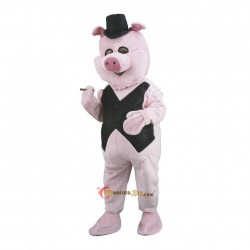 Pig Mascot Costume Businessman Cosplay
