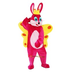 Pink Butterfly Rabbit Bunny Mascot Costume Cosplay