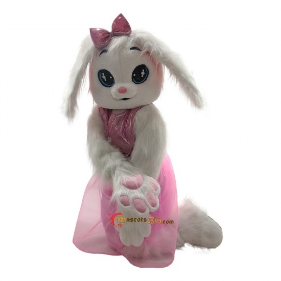 Pink white rabbit Costume Easter Bunny Mascot Costume Cosplay
