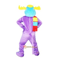 Purple Moose Elk Wapiti Mascot Costume Cosplay