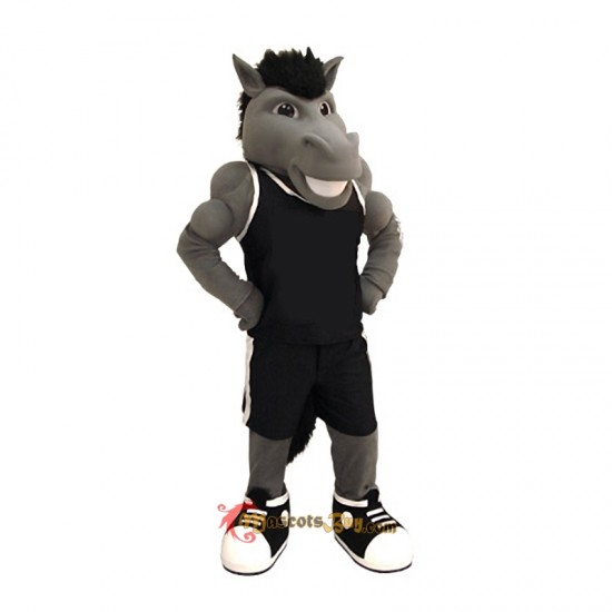 School Grey Power Mustang Mascot Costume Cosplay