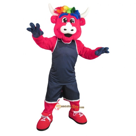 School Interesting Red Bull Mascot Costume Cosplay