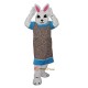 White Chef Bunny Rabbit Mascot Costume Cosplay